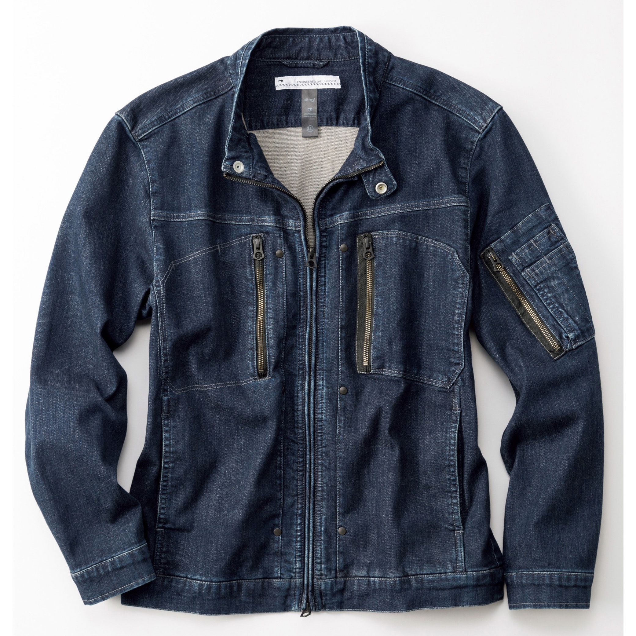 D523DENIM アーマードジャケット ディモ(dimo) ストレッチ ビンテージブルー色 LL着丈66cm  D523DENIM