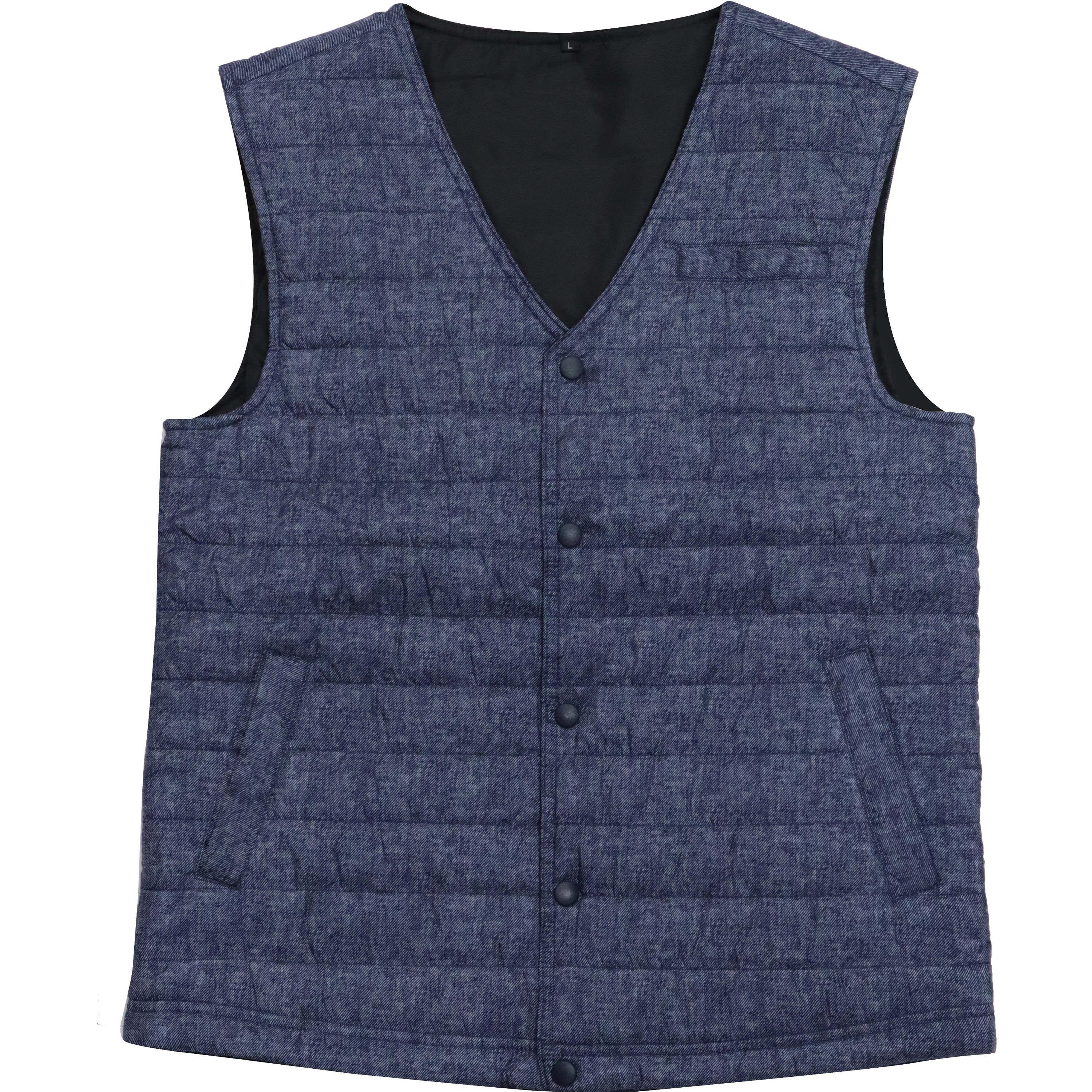 6300021171 中綿ヒーターベスト 室谷 防寒 デニムブルー色 サイズS着丈60cm 11,175円