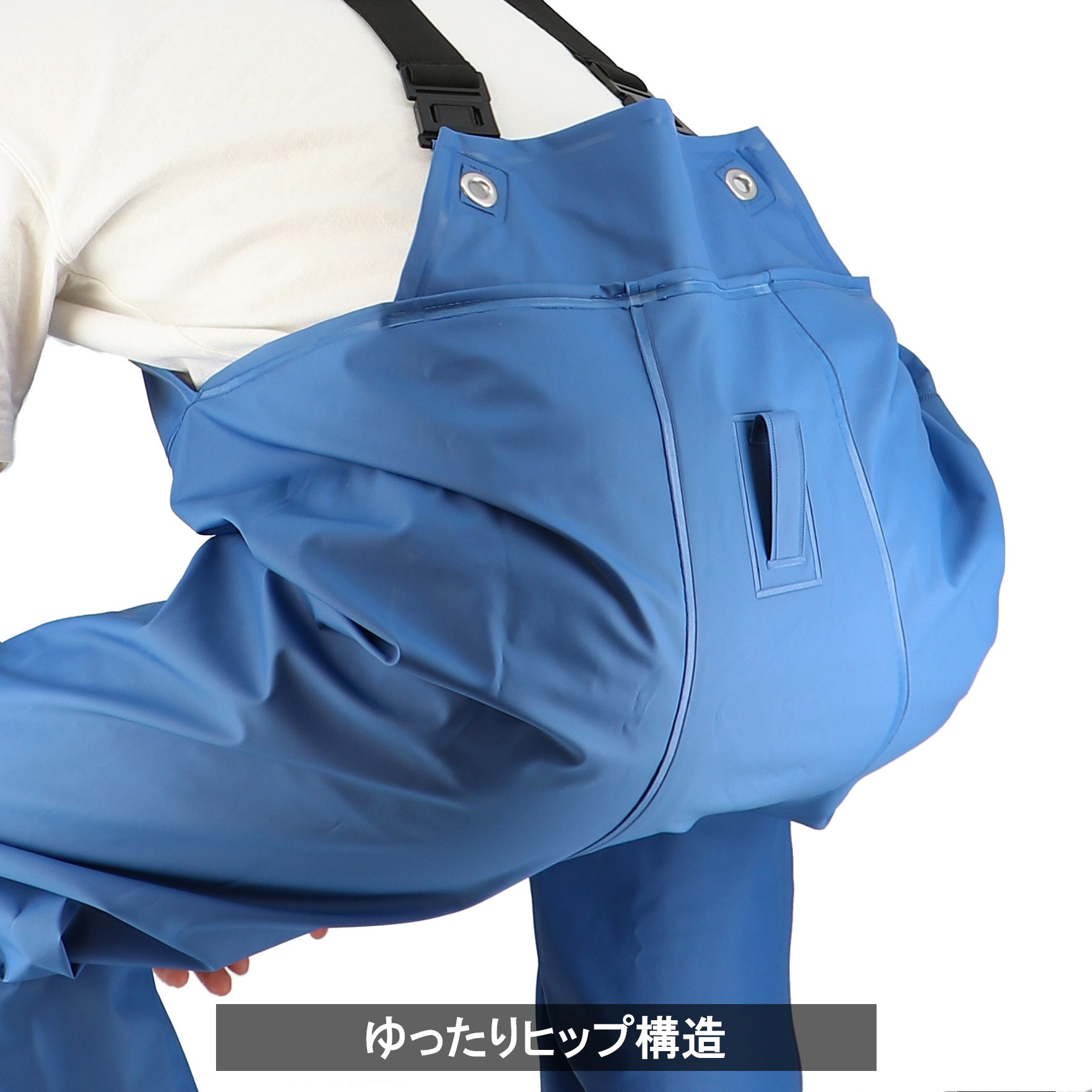 k*o様 【激レア・完備品】BLUE BLUE サロペット ファスナー装着専用ポ G0633AB-4L マリンサロペット MR-3711 弘進ゴム ブルー色 サイズ4L