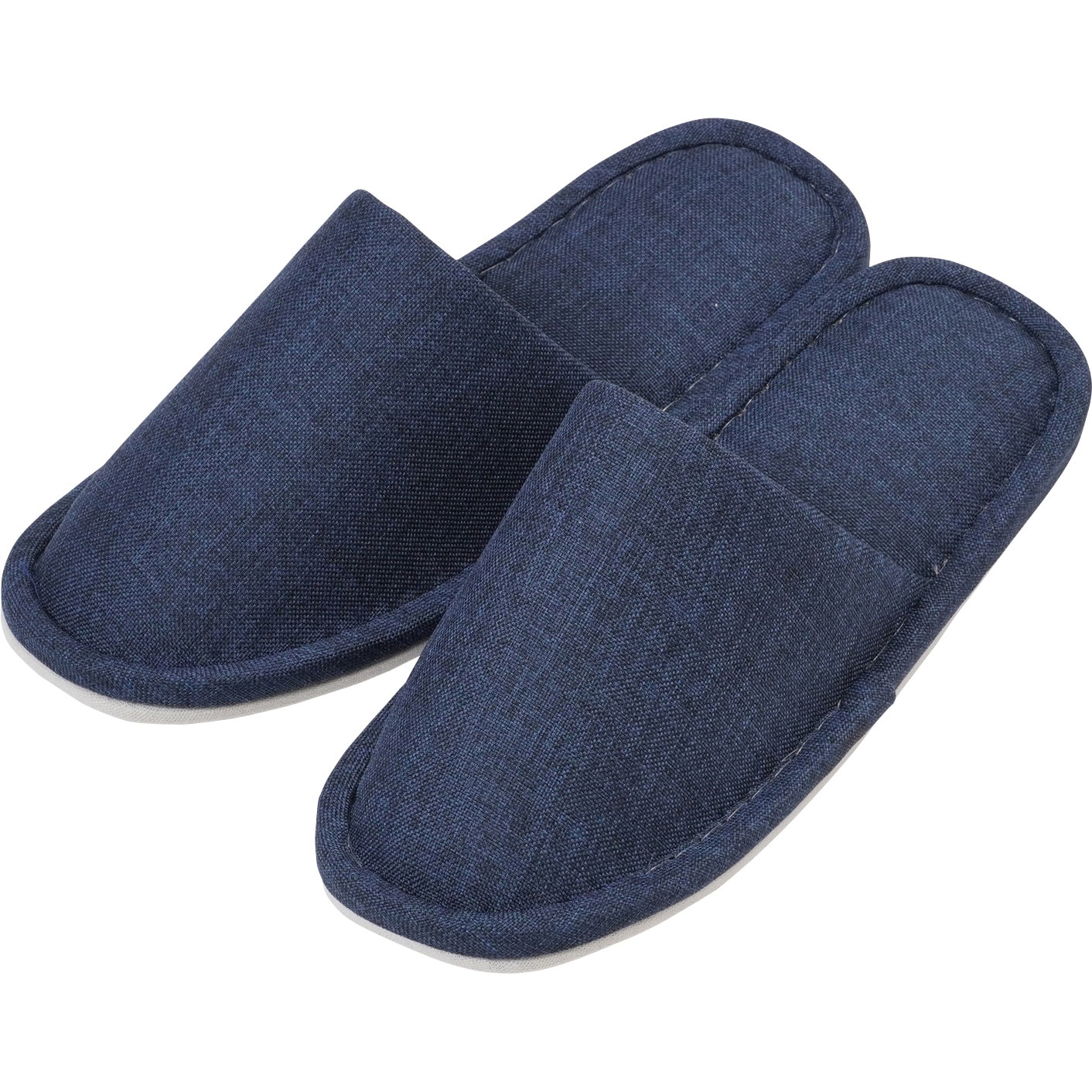 スリッパ 外縫い モノタロウ 前閉じタイプ ネイビー色 サイズ25～27cm