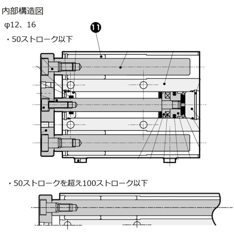 CKD ガイド付きシリンダ ころがり軸受 ( STG-B-12-100-T2V-D ) CKD ガイド付きシリンダ ころがり軸受 ( STG-B-12-100-T3V-T )