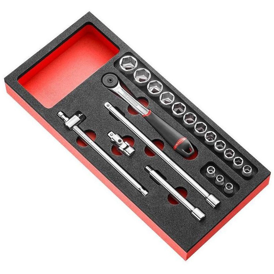 MODM.J161-36 3/8 パーム コントロール ラチェット+ソケットセット 20Pc MODM．J161-36 1個 FACOM 【通販モノタロウ】