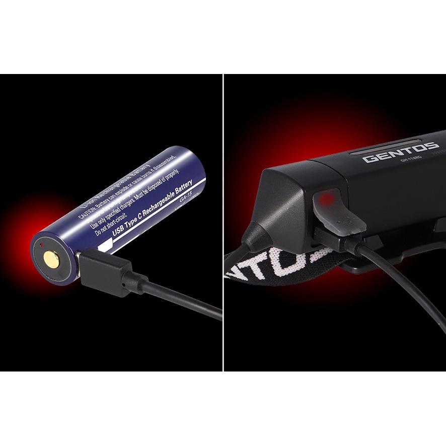 GENTOS GH-118RG USB Type-C 充電式 ヘッドライト GH-118RG - GENTOS