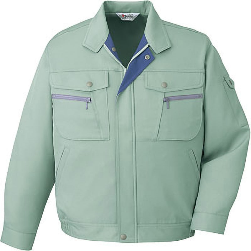 40000 40000 エコブルゾン(秋冬用) 自重堂 名入れ可 帯電防止素材使用 クララペット裏綿ツイル スプレーグリーン色 S着丈59cm