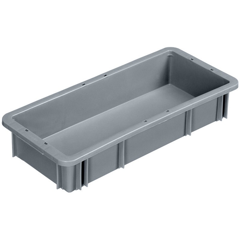 PT-10 GR1 スタッキングポリテナー 矢崎化工 フタなし グレー色 外寸(幅×奥行×高さ)584×257×98mm 1セット(50個) PT-10 GR1