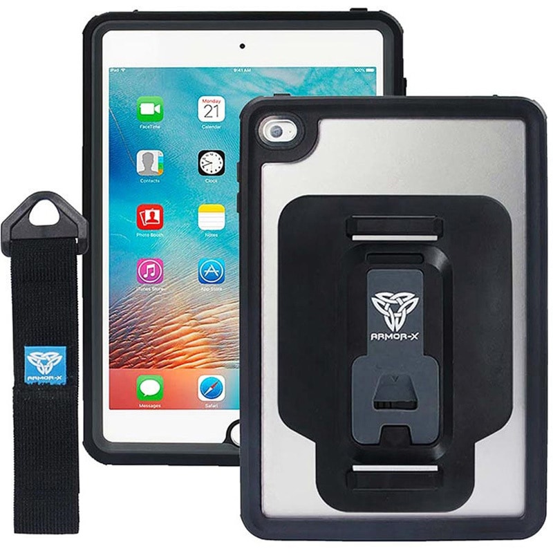 MXS-A3S-4 ARMOR-X - IP68 Waterproof Case with Hand Strap for iPad mini ( 4th ) [ Black ] ARMOR-X ケース型 ポリカーボネート製 ブラック色
