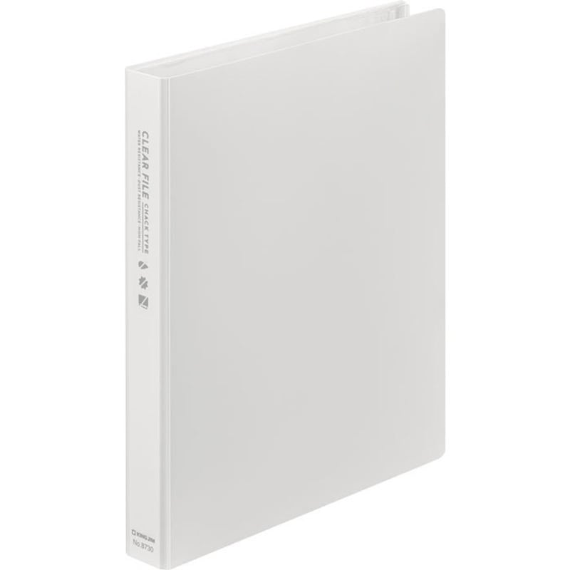 クリアファイル yy 8730シロ クリアーファイル チャックタイプ キングジム カラーPP