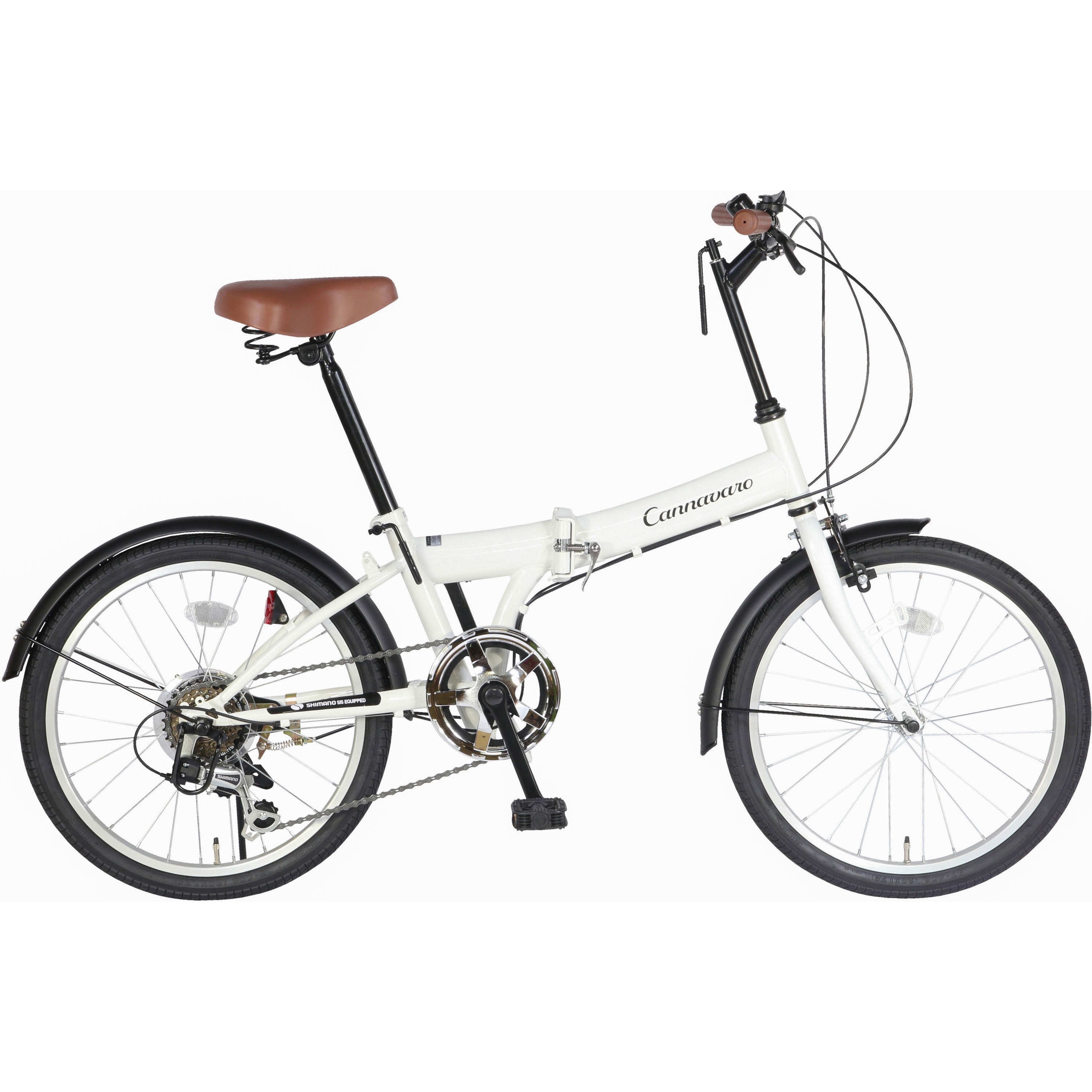 MO-TZ-206Ⅱ-TC-WH 防災サイクル 20型6段変速付ノンパンク折りたたみ 