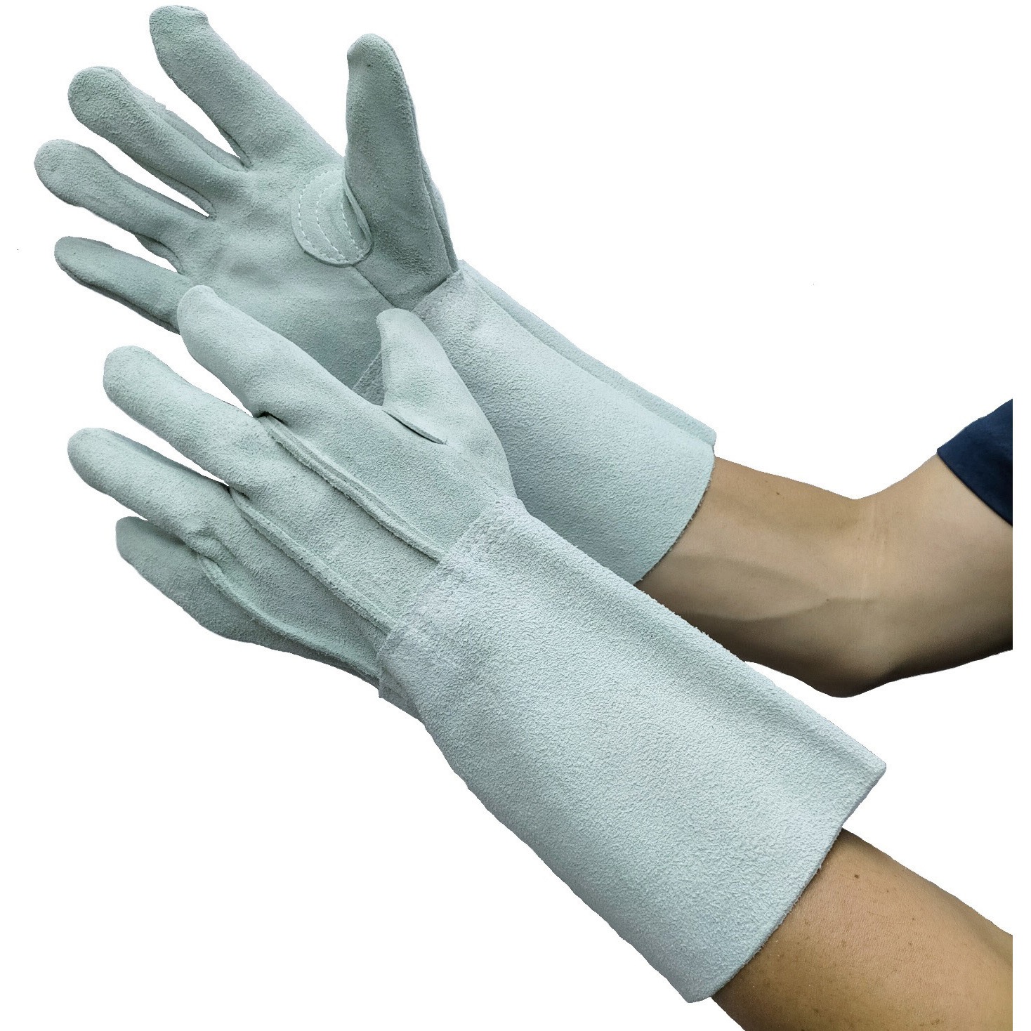 3014 トコテ 溶接用5本指長皮手 天牛(富士手袋工業) 牛床革製