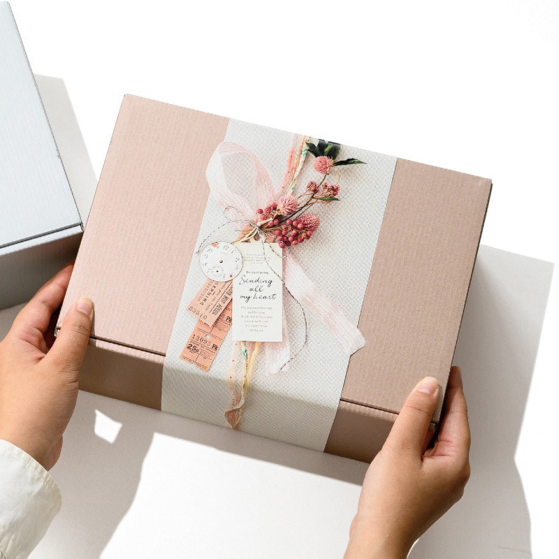 無地シャンパンピンクギフトボックス HEADS(ヘッズ) クラフト