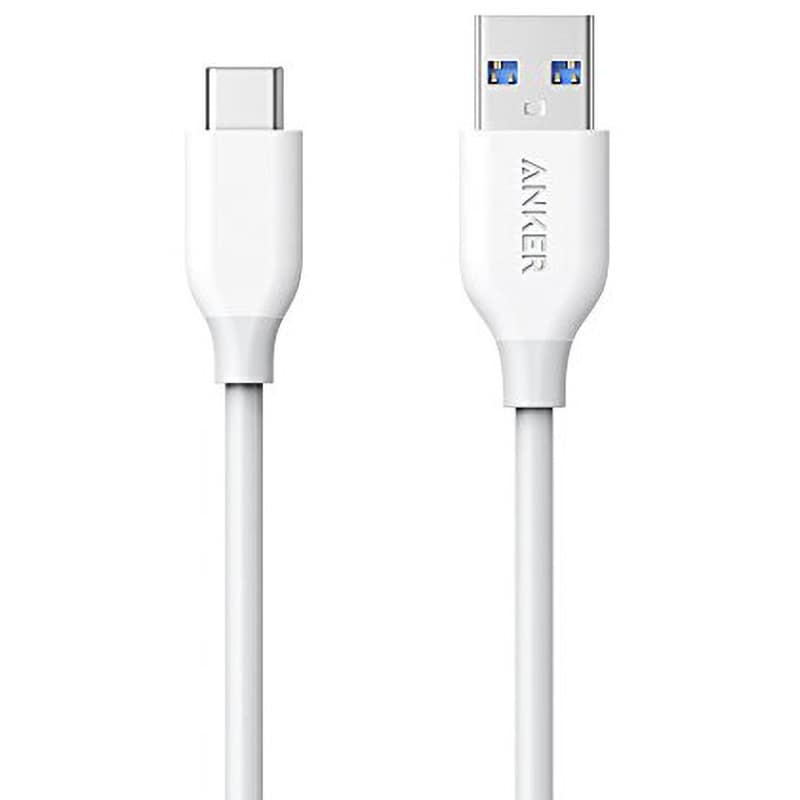 A8163021 Anker PowerLine USB-C & USB-A ケーブル (USB3.0対応) 0.9m Anker(アンカー)  転送速度最大5Gbps ホワイト色 A8163021 - 【通販モノタロウ】