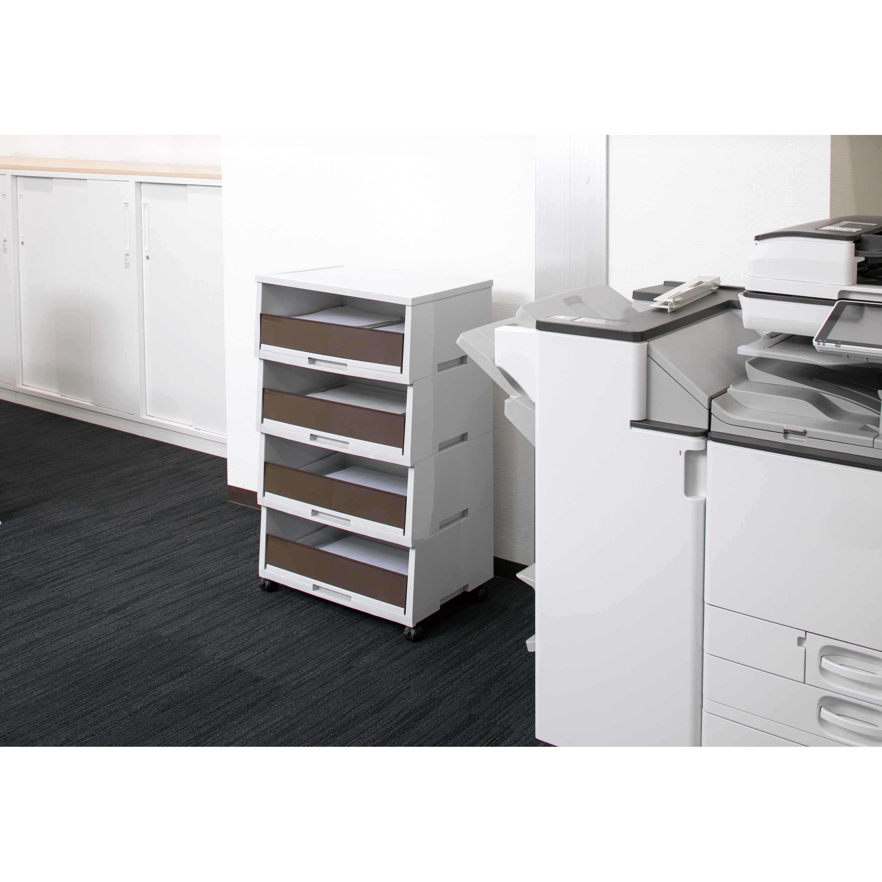 リス ペーパー分類ボックス 4段 A-3深型 ブラウン DS-187-504-4 1台 リス ペーパー分類ボックス 4段 A-3深型 ブラウン DS-187-504-4 1