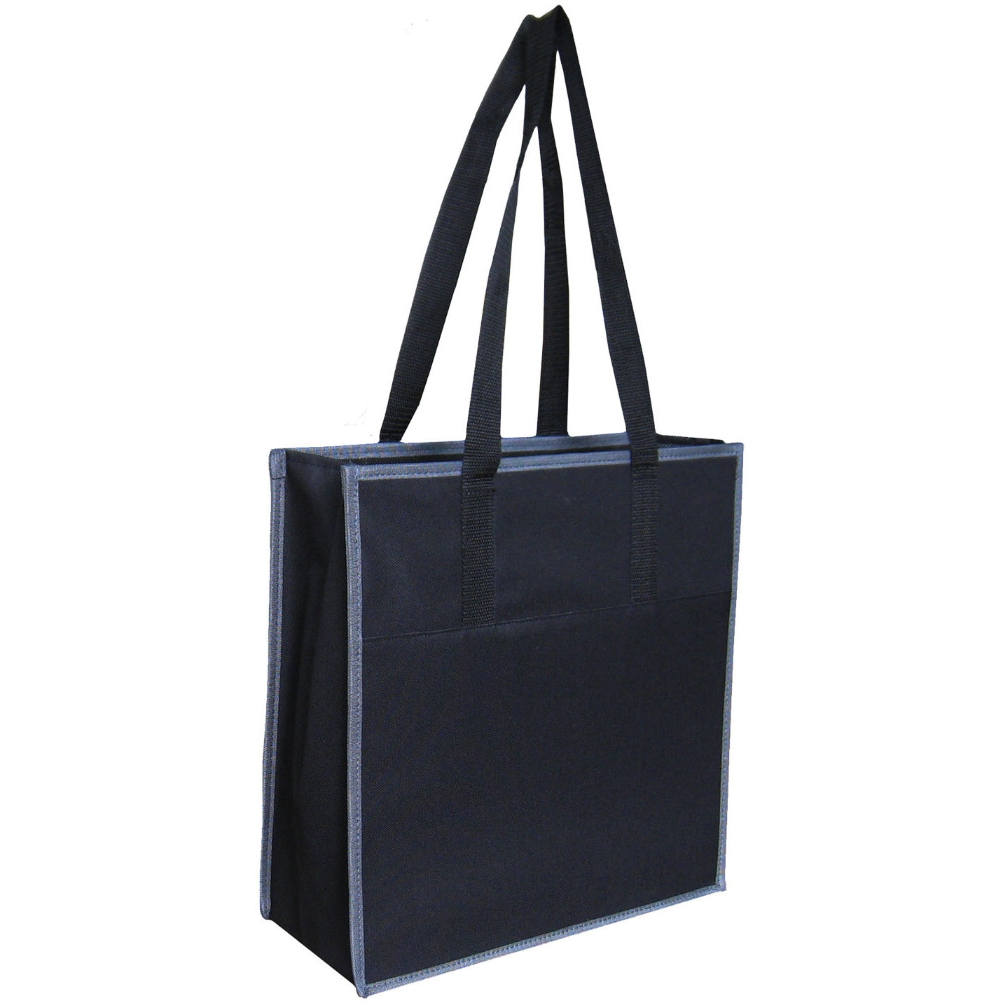 B600D-MS デニールトートバッグ 今村紙工 ブラック(縁取りグレー)色 A4