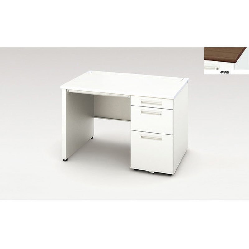 XEHH117KP-WWN 片袖デスク(XEHHシリーズ) ロングストローク引出し・パネル脚タイプ ナイキ 天板厚さ30mm