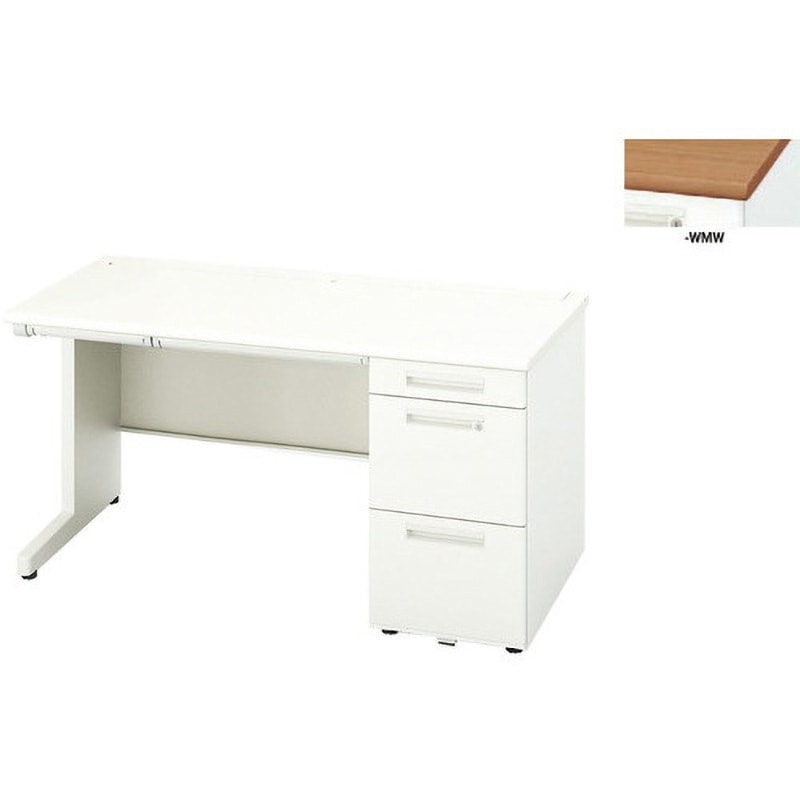 XEHH147H-WMW 片袖デスク(XEHHシリーズ) ロングストローク引出しタイプ ナイキ 天板厚さ30mm