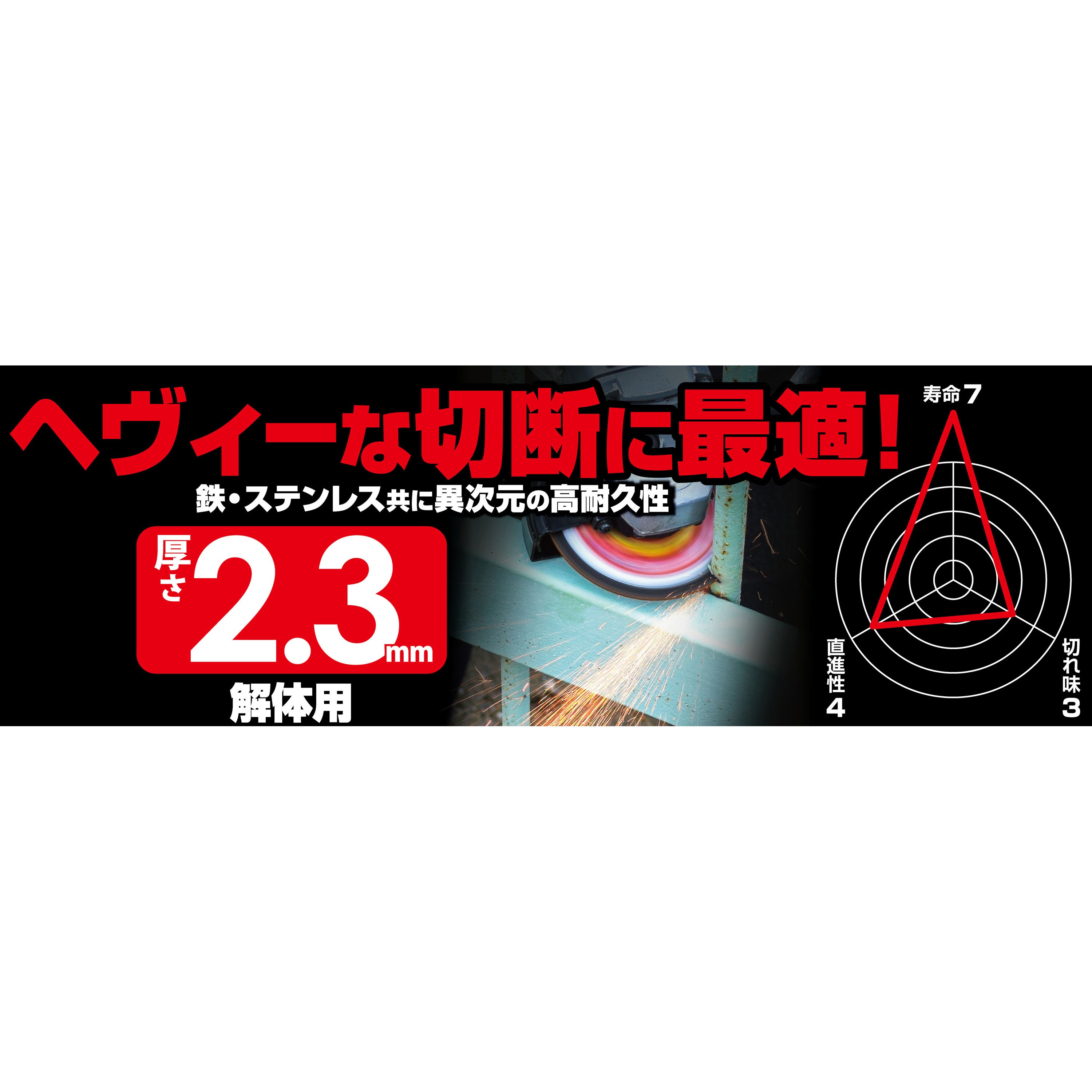 GAT-105-2.3 切断砥石 ガチギレ モトユキ 両面補強 多結晶アルミナ 外径105mm穴径15mm 1箱(12枚) - 【通販モノタロウ】