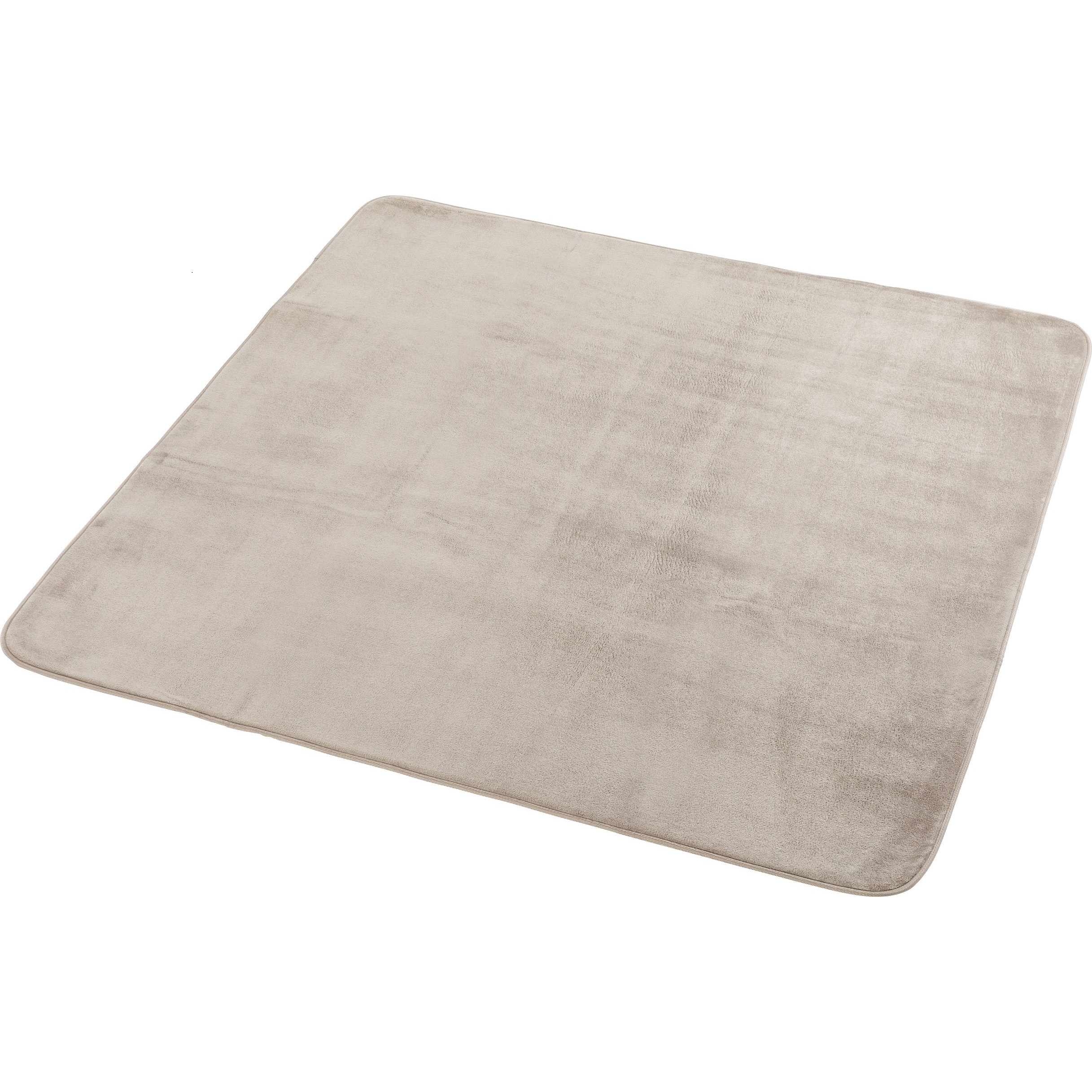 201122N8(GJ) 洗えるフランネルラグ(極厚) 抗菌防臭・防ダニ ナイスデイ グレージュ色 寸法185×185×2.7cm