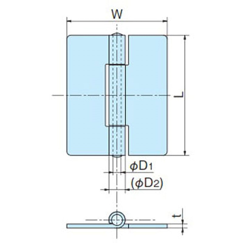F-44-3 鉄製平蝶番 1個 ホシモト 【通販モノタロウ】