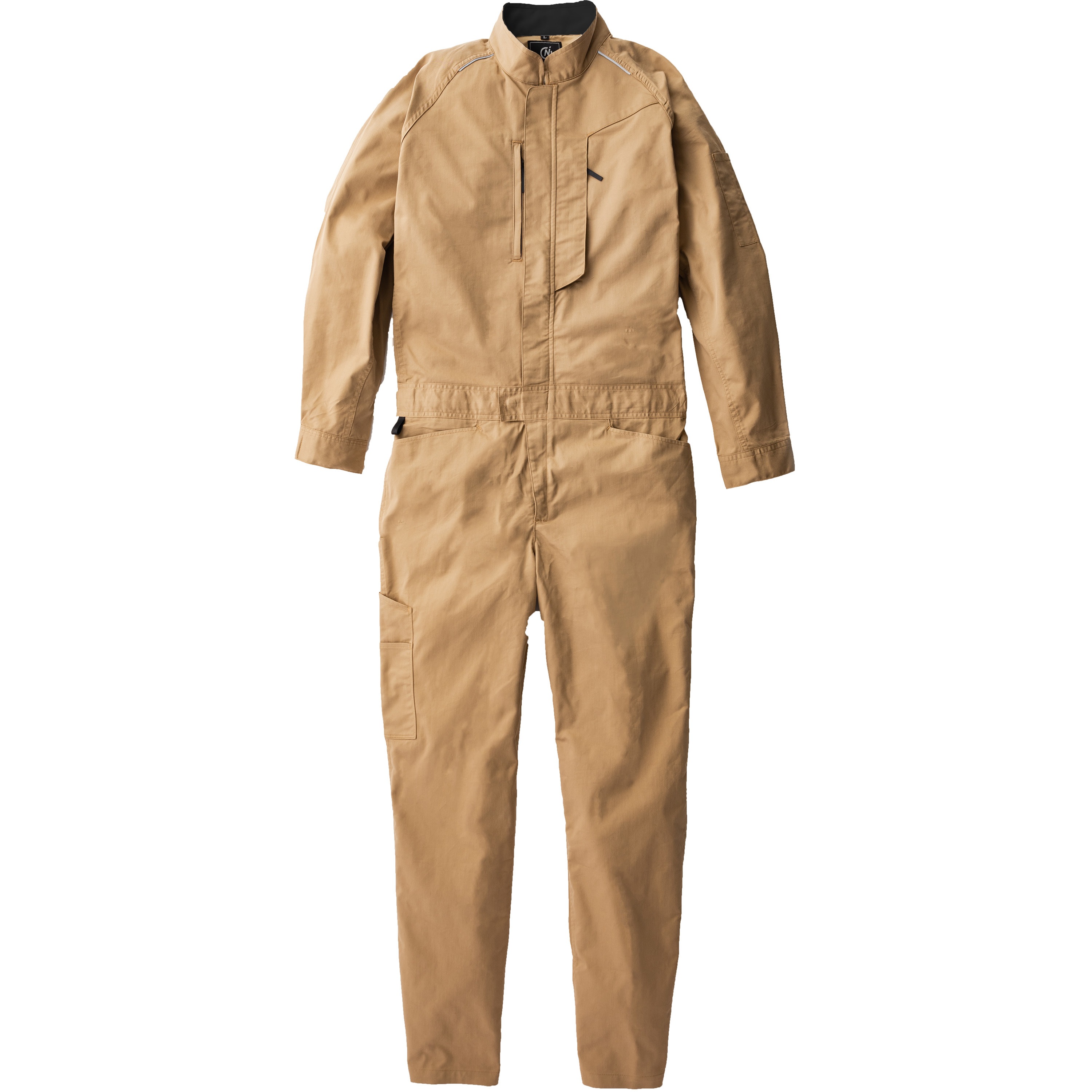 1540 1540 ストレッチ素材長袖つなぎ ROUND ONI カーキ色 着丈58cm