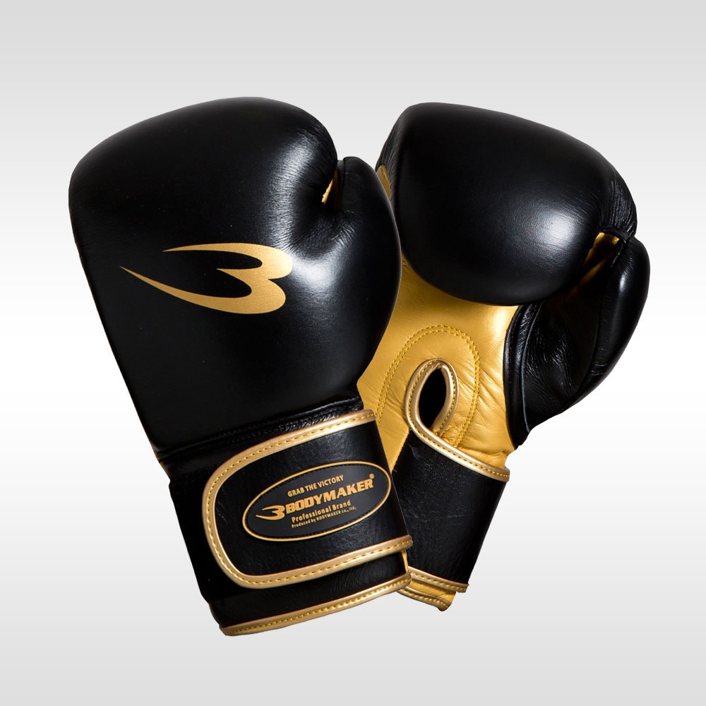 KG063BK スパーリンググローブ BODYMAKER 本革製 ブラック色 フリー(8オンス)サイズ  KG063BK