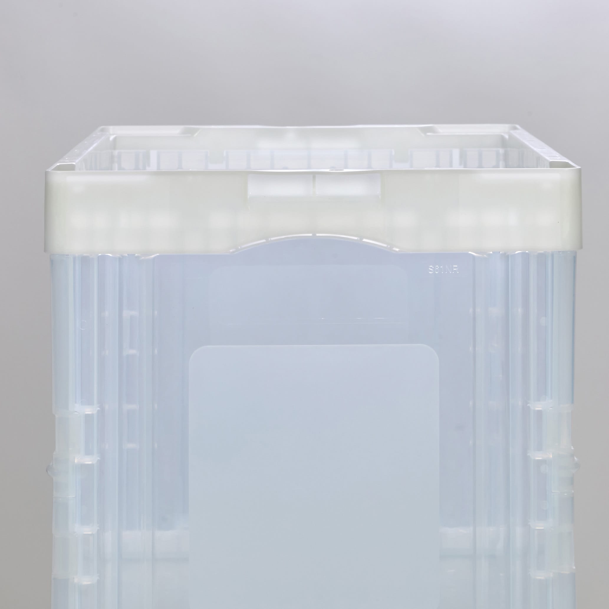 CRS60N-TM 折りたたみコンテナ 60L TRUSCO フタなしタイプ 透明色 奥行