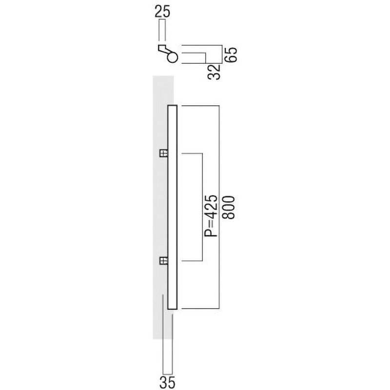 T52-35-050-L800 【オーダー】ドアハンドル 丸型 振り出しタイプ T52-35-050-L800 【オーダー】ドアハンドル 丸型 振り出しタイプ