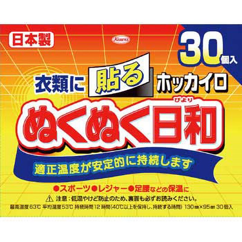 ホッカイロ ぬくぬく日和 貼る 1個(30個) 興和新薬ヘルスケア 【通販