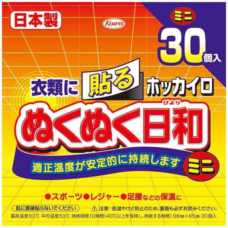 12個セット】 ホッカイロ ぬくぬく日和 貼るレギュラー30個 興和