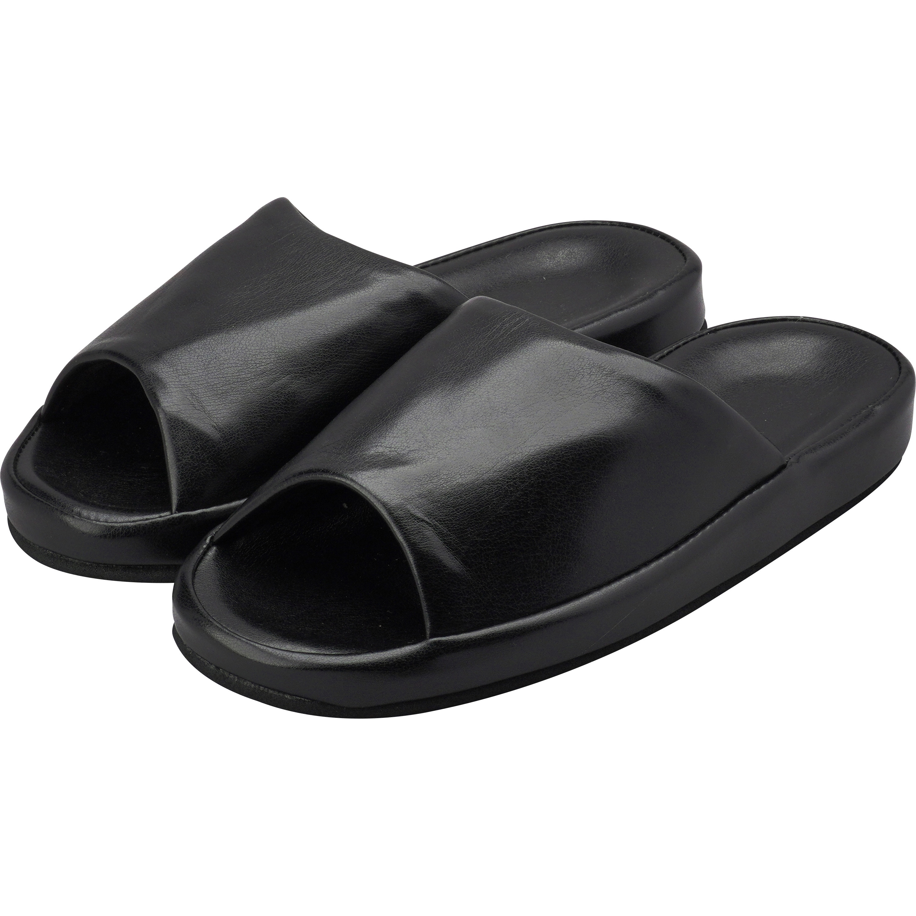 10800029 合皮コンフォートスリッパ オーミケンシ ブラック色 前