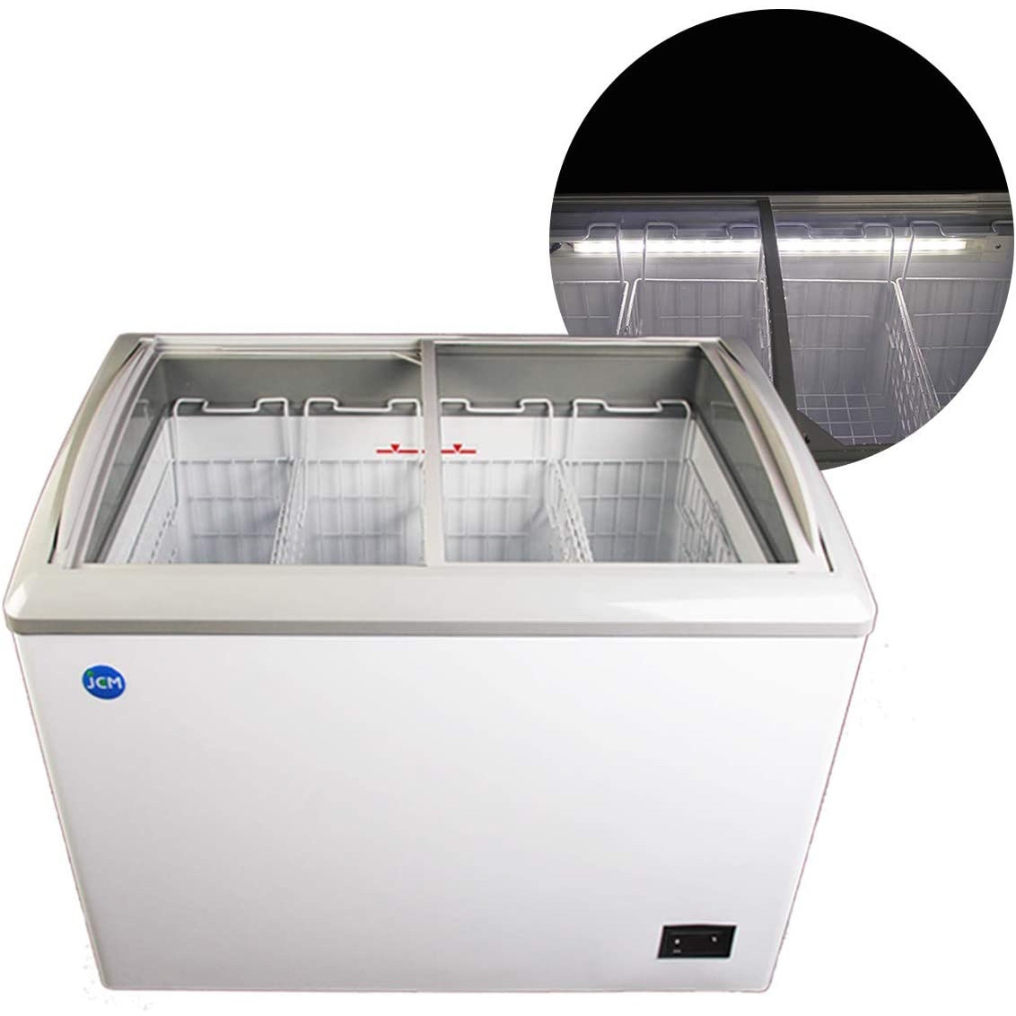 冷凍ショーケース　JCMCS-180L 186L LED照明付き JCMCS-180L 業務用 冷凍ショーケース(ラウンド扉)(LED仕様) ジェー