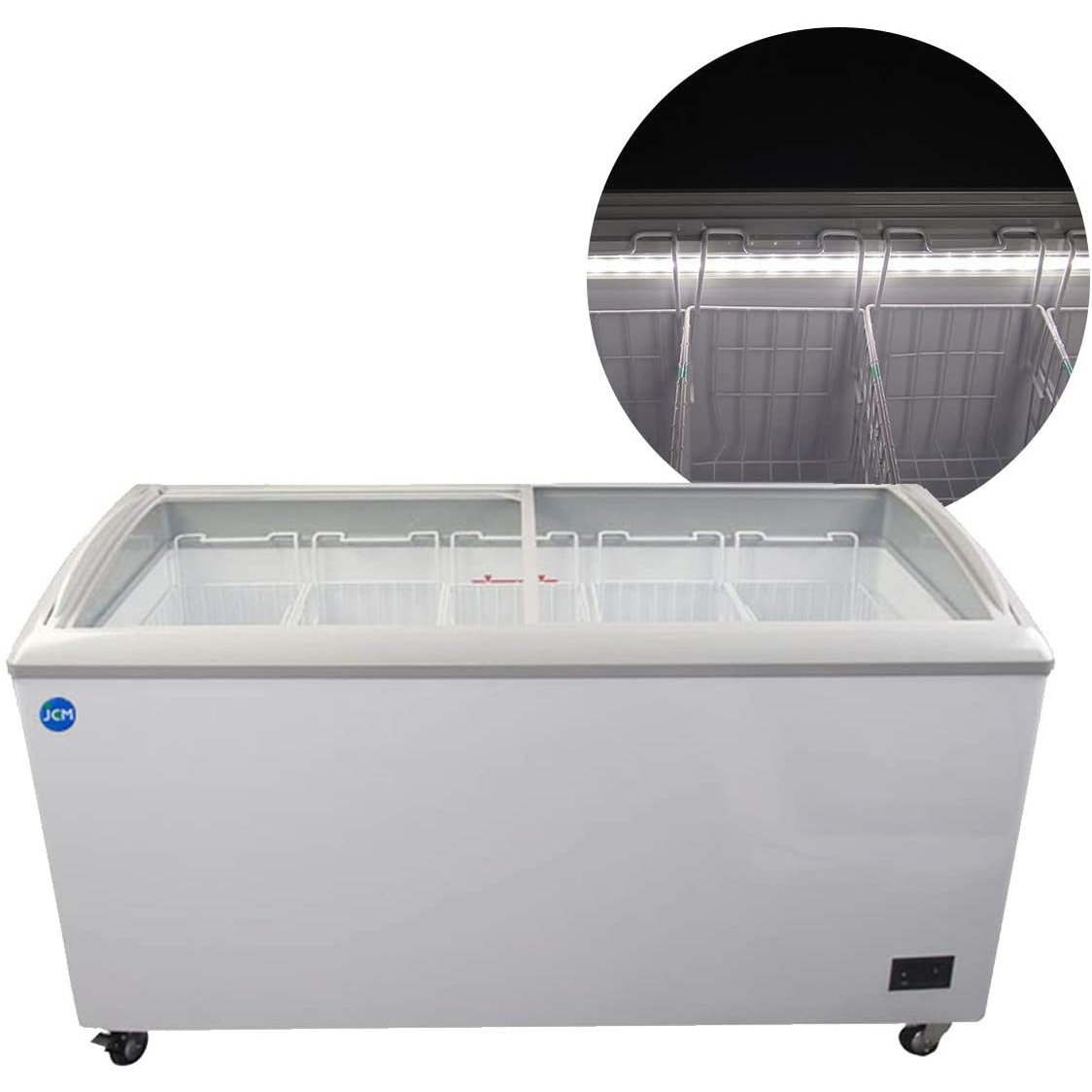 JCMCS-330L 業務用 冷凍ショーケース(ラウンド扉)(LED仕様) ジェーシーエム 容量330L 外形寸法1511×964×850mm