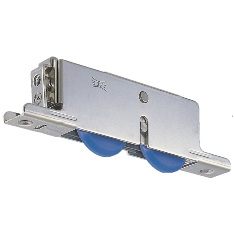 TMSWY509 2連式重量横調整戸車ステン枠MCナイロン車 ヨコヅナ 山V型 車輪径50mm 1個 TMSWY509