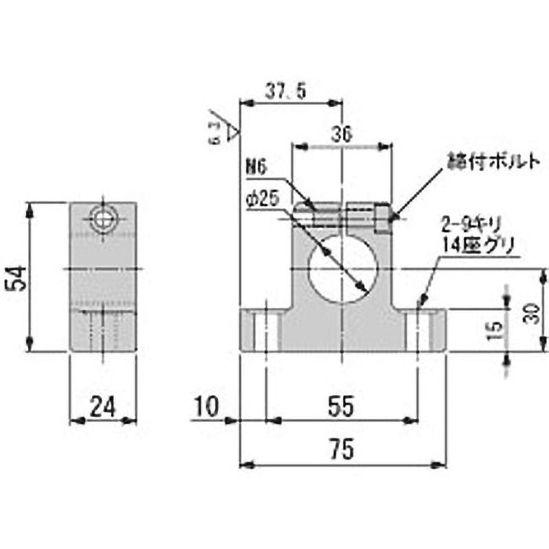 BH25 オイレス シャフトホルダー 1個 オイレス工業 【通販モノタロウ】 5,033円