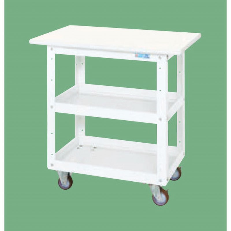 CSWA-607VWNUW ニューCSスーパーワゴン(CSWA/ナイロンウレタン車/抗菌・抗ウイルス天板付) サカエ 2段 ホワイト色