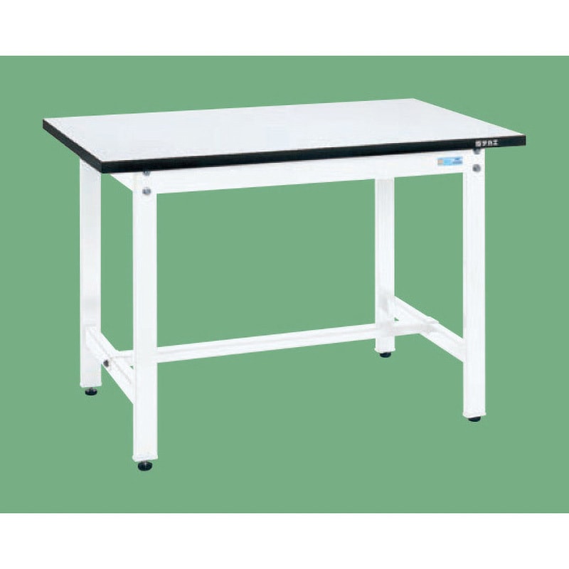 KHM-1275W 軽量実験用作業台 抗菌パールホワイト (KHM/耐荷重350kg/メラミン天板/H800) サカエ 対応 アジャスター樹脂製・ネジ径M12×P1.75 間口1200mm奥行750mm