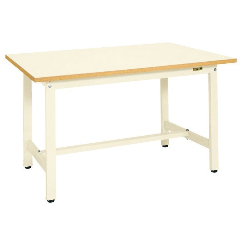 KS-129PI 軽量作業台(KSタイプ/耐荷重300kg/ポリエステル天板/H740/固定式) サカエ アイボリー 対応 アイボリー アジャスター樹脂製・ネジ径M12×P1.75 間口1200mm奥行900mm  KS-129PI