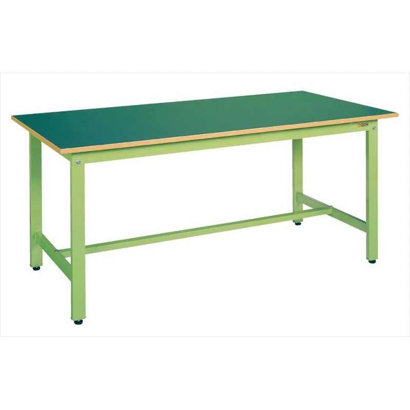 KH-40F 軽量作業台(KHタイプ/耐荷重350kg/サカエリューム天板/H800/固定式) サカエ グリーン アジャスター樹脂製・ネジ径M12×P1.75 間口1200mm奥行900mm  KH-40F