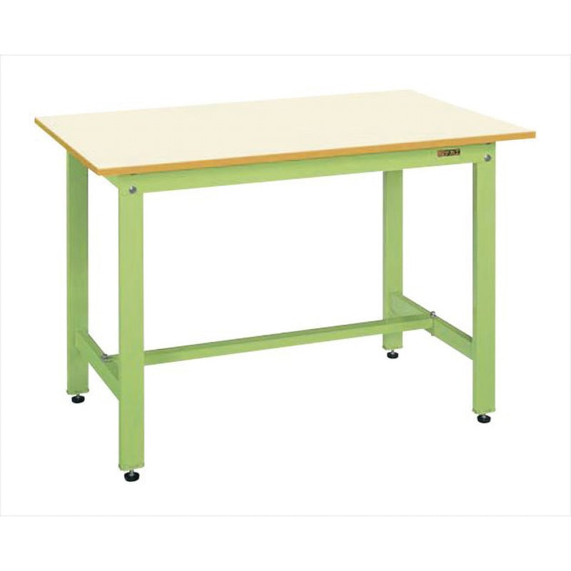 KH-68IG 軽量作業台(KHタイプ/耐荷重350kg/ポリエステル天板/H800/固定式) サカエ 対応 アイボリー アジャスター樹脂製・ネジ径M12×P1.75 間口1800mm奥行600mm  KH-68IG