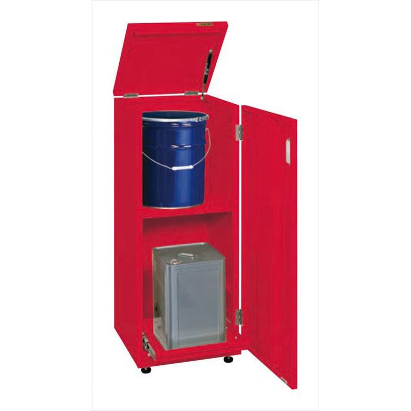 KU-ITKF 一斗缶保管庫(一斗缶・ペール缶兼用タイプ・固定式) サカエ レッド色 KU-ITKF