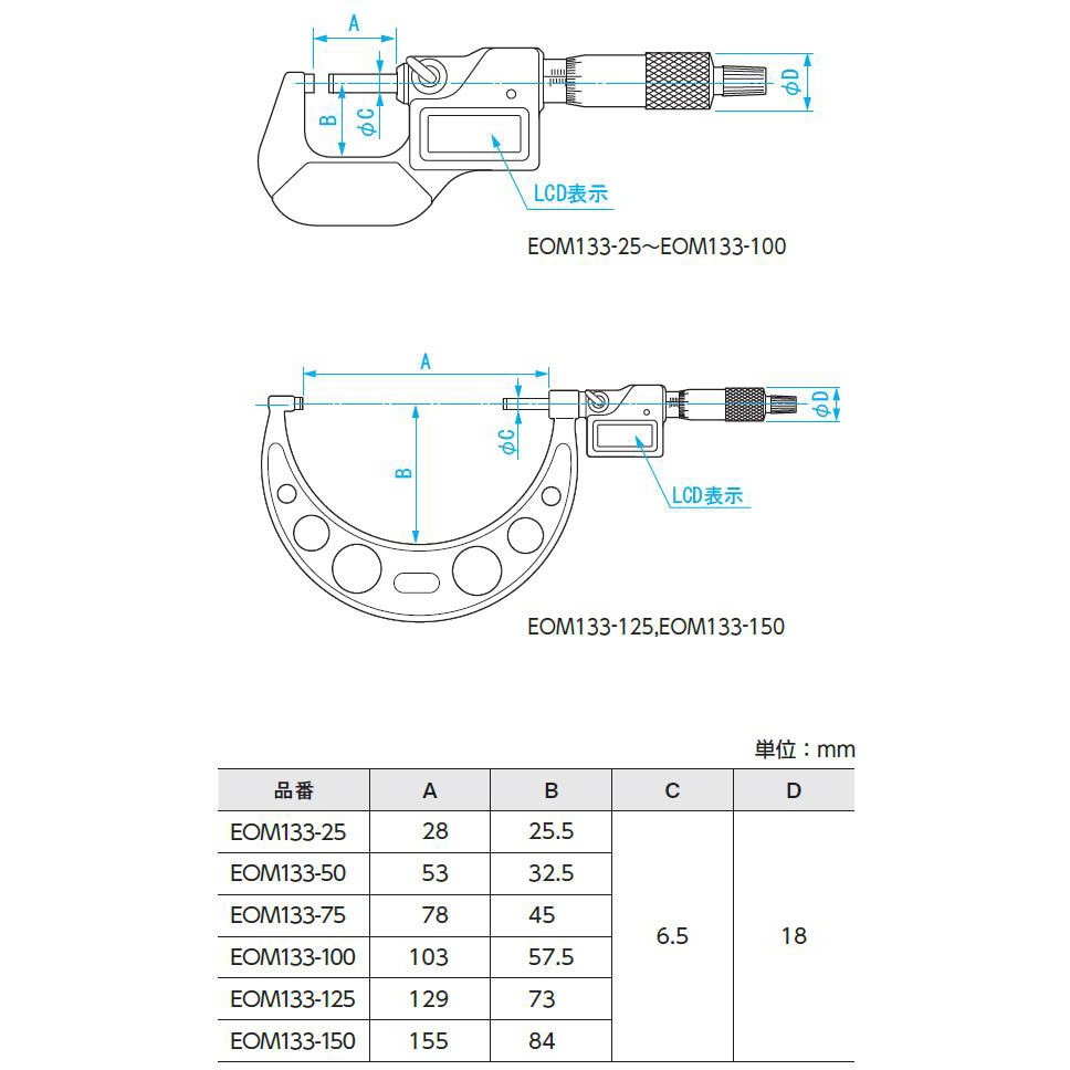 新潟精機 QEM133-25 デジタル外側マイクロメーター【野田愛宕店