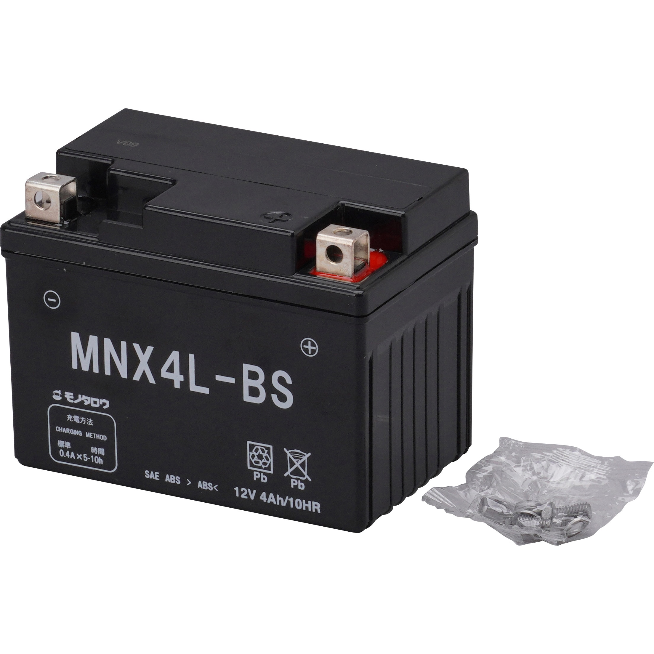 MNX4L-BS バイク用12Vバッテリー ゲルタイプ 1個 モノタロウ