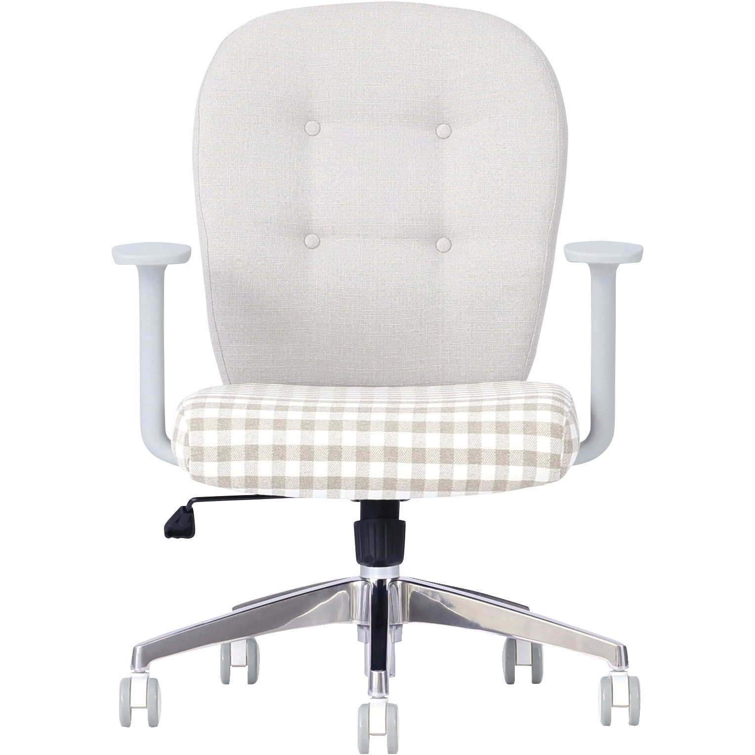 メルトチェア 背 クリームグレー/座 チェック メルトチェア 関家具(Lapifeli/ラプフェリ) 肘掛あり ファブリック 高さ875-950mm幅655mm奥行610mm