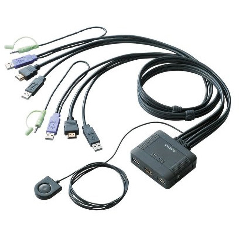 KVM-HDHDU2 PC切替器 HDMI対応 手元スイッチ付 エレコム キーボード/マウスUSB