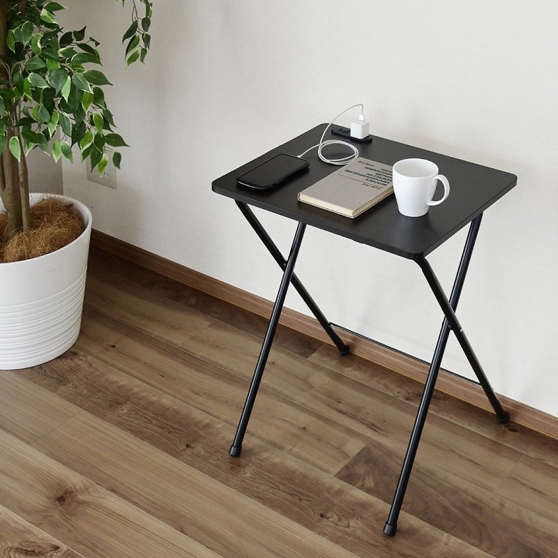 EYST-5040H(DBR/BK4) コンセント付き折りたたみテーブル 1台 YAMAZEN