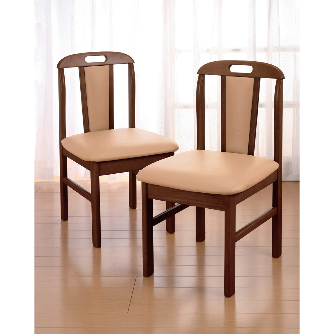 03296 天然木ダイニングチェア2脚組 1セット ファミリー・ライフ 【通販モノタロウ】