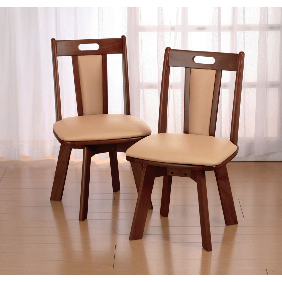 03297 天然木回転ダイニングチェア2脚組 1セット ファミリー・ライフ 【通販モノタロウ】 13,485円