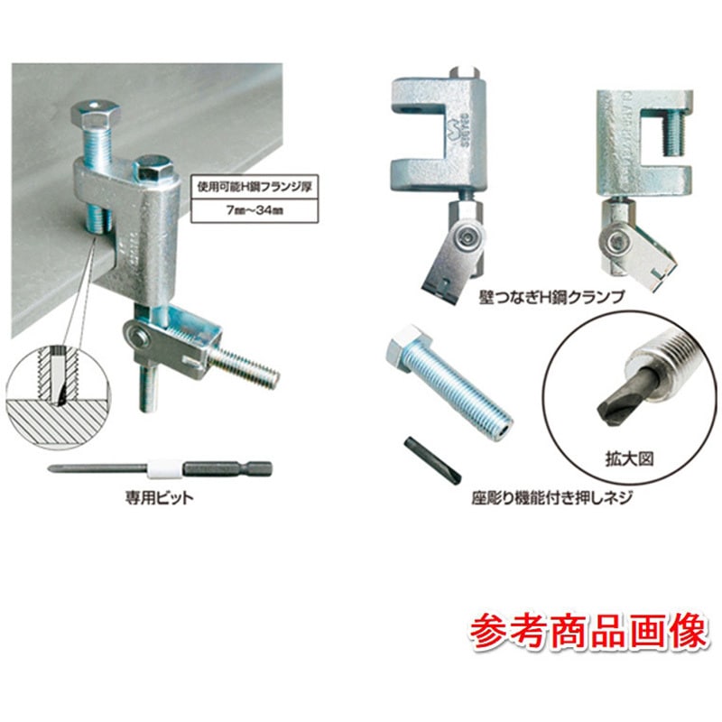 WC-Hセット アシバツナギ 壁つなぎ用H鋼クランプ 1箱(12セット) イイファス 【通販モノタロウ】