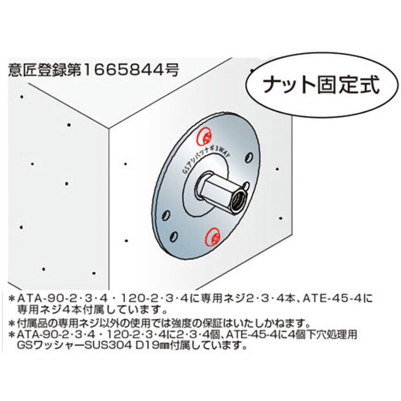 ALCパネル用6．3×120 4本セット ATA-120-4 GSアシバツナギ3WAY(仮設 