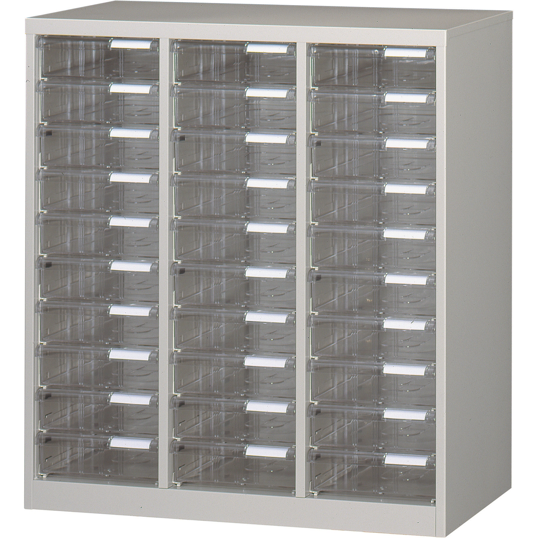 レターケース ニューグレー 引出色透明 A4判縦3列 ノーブランド