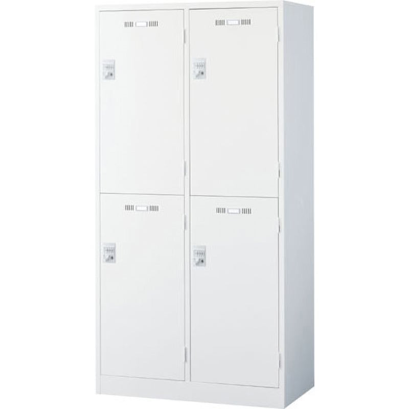 SLDW-4WS-D ダイヤル錠ロッカー 生興 ホワイト/ホワイト錠色 ワイド2段4人用ロッカータイプ   SLDW-4WS-D